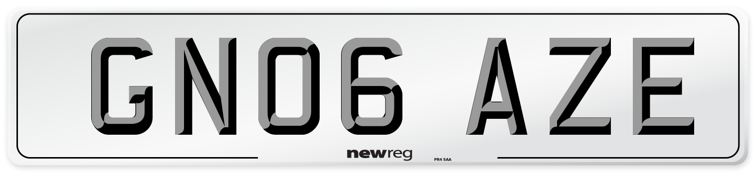GN06 AZE Number Plate from New Reg
